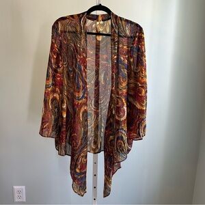 Chenault Multicolor Paisley Lightweight Sheer Cardigan